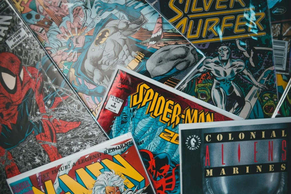 , a pile of comics sitting next to each other