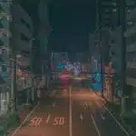 Anime feels, aerial view photography of road between highrise building