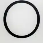 , black round frame on white surface