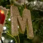 , silver M Christmas decor
