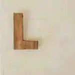 , brown wooden L freestanding letter