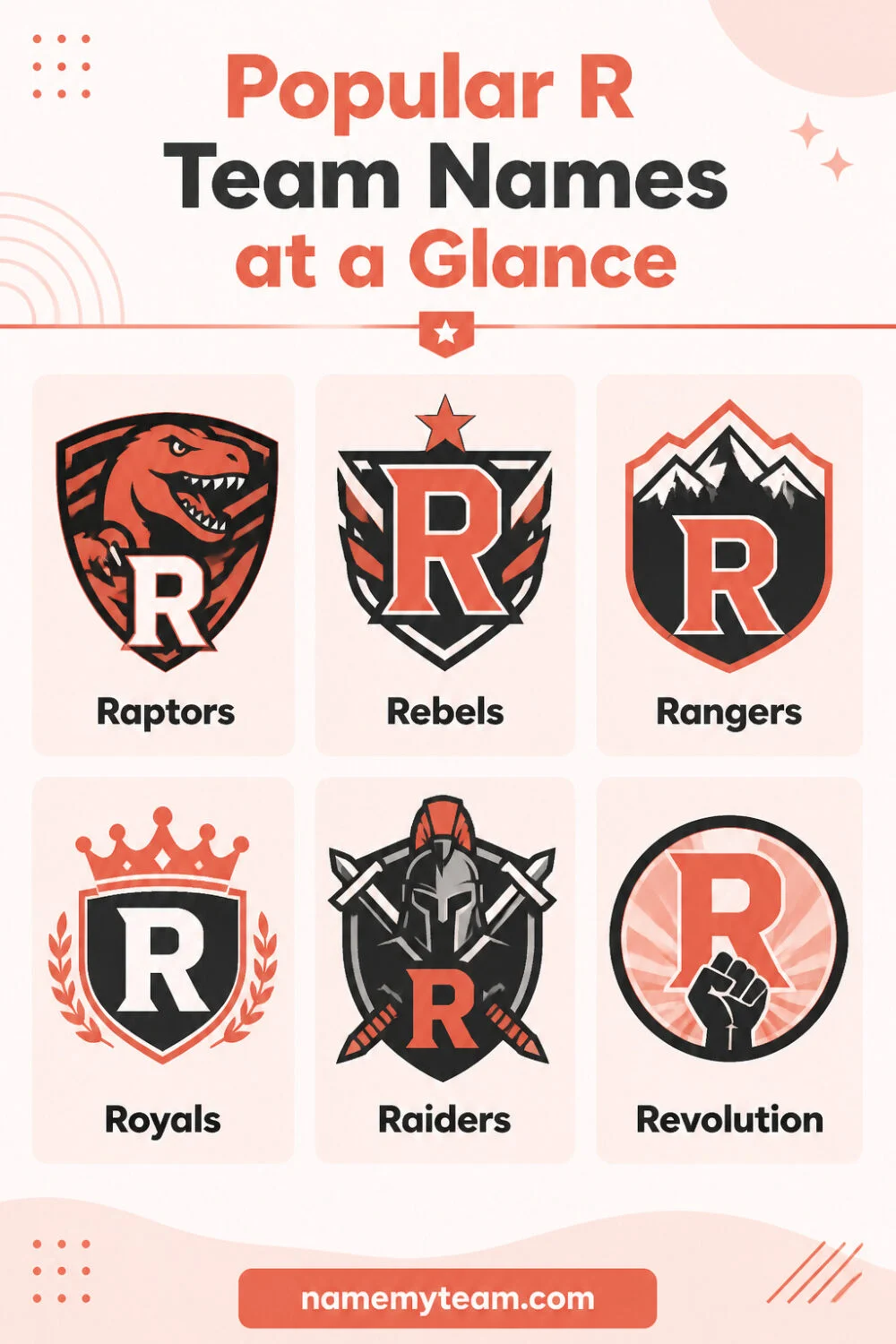 230+ Team Names Beginning with R (Best List for 2024) infographic